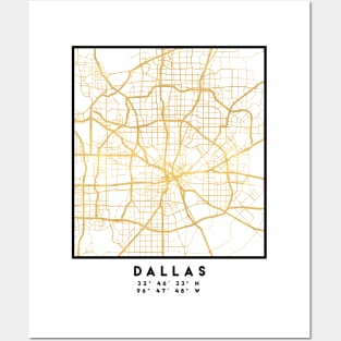 DALLAS TEXAS CITY STREET MAP ART Posters and Art